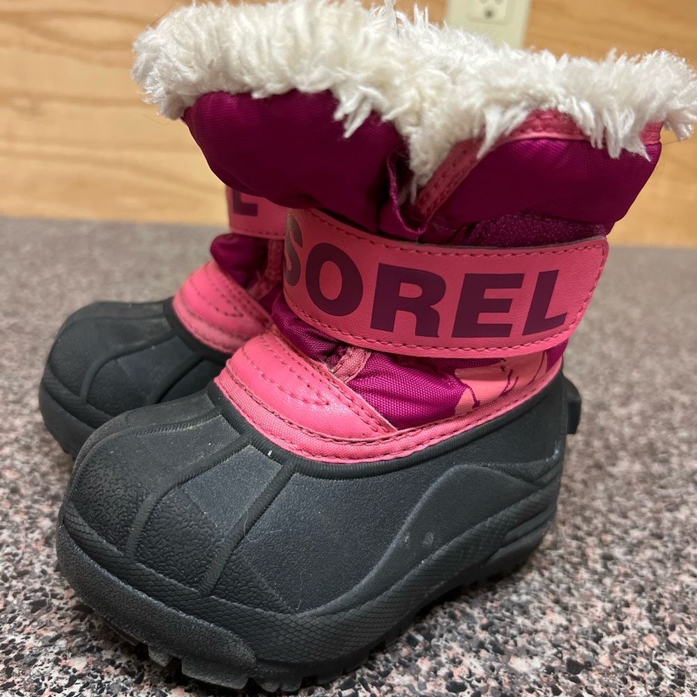 Sorel Pink and Black Winter Boots
